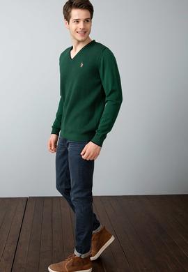 Erkek Yeşil Standart Kazak - 50192365022