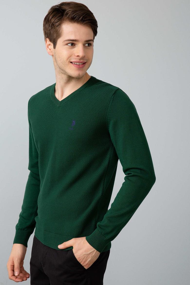 Erkek Yeşil Standart Kazak