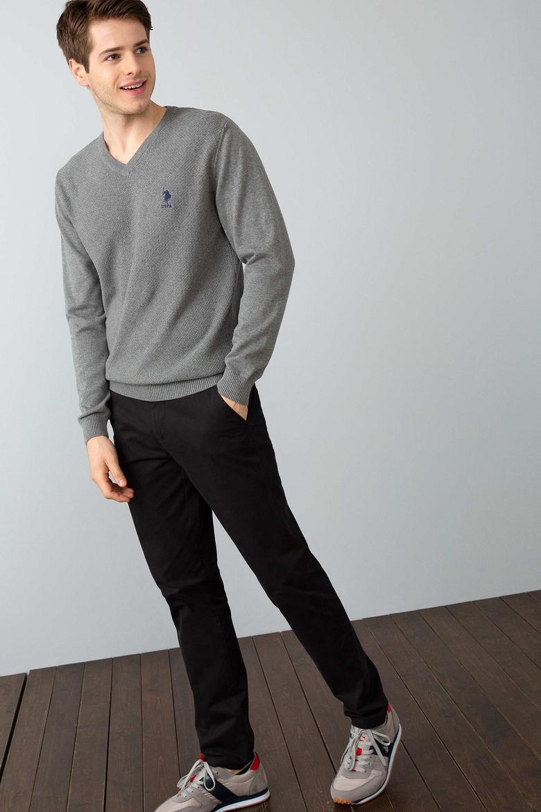 Erkek Gri Melanj Basic Kazak - 50192669047