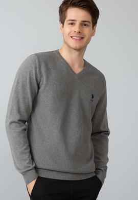 Erkek Gri Melanj Basic Kazak - 50192669047