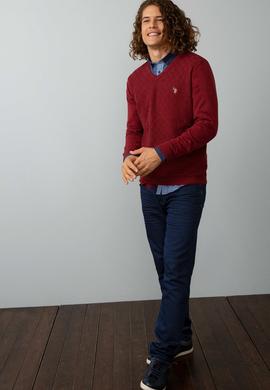 Erkek Bordo Standart Kazak - 50192677019