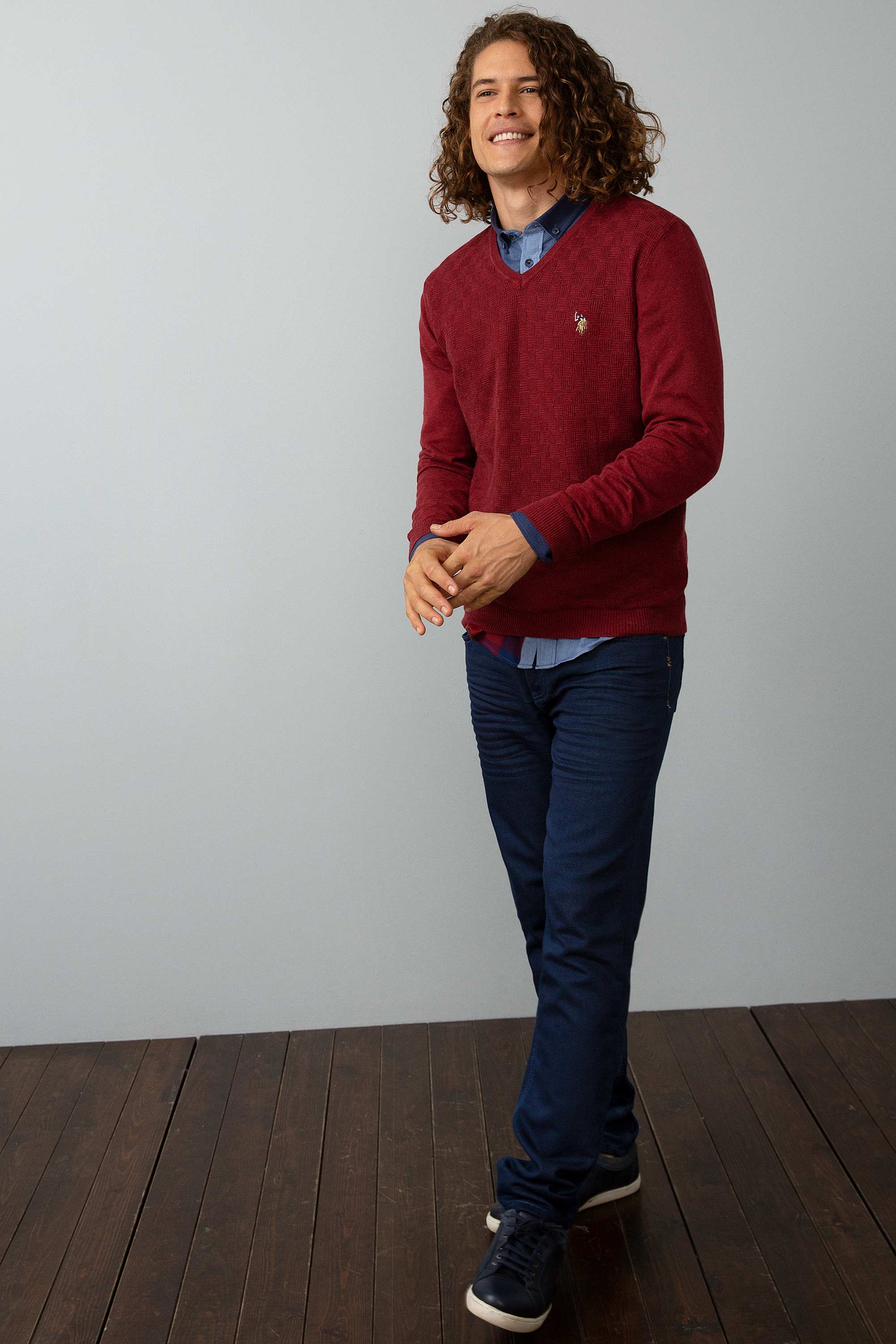 Erkek Bordo Standart Kazak - Image 2