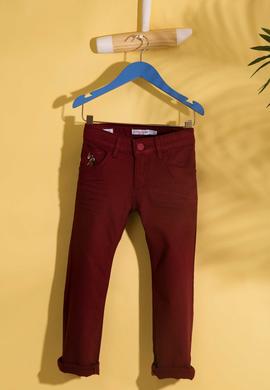 Erkek Çocuk Bordo Kanvas Pantolon - 50193620043