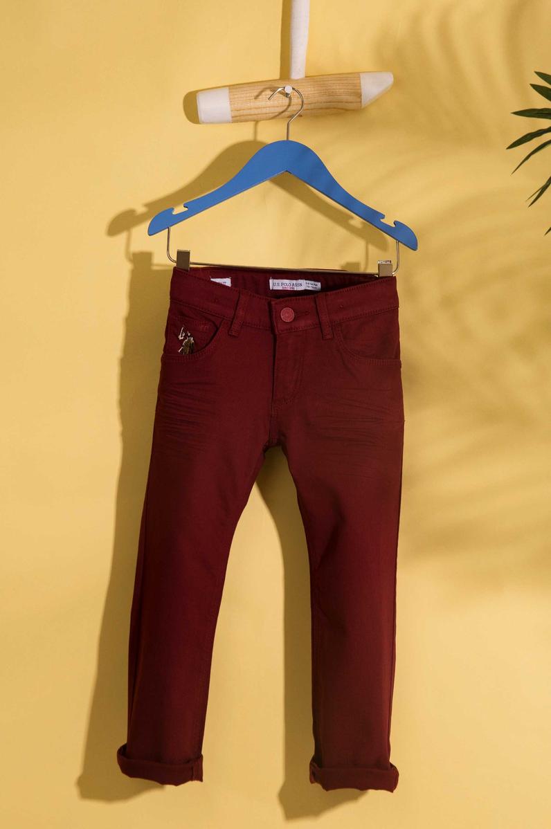 Erkek Çocuk Bordo Kanvas Pantolon