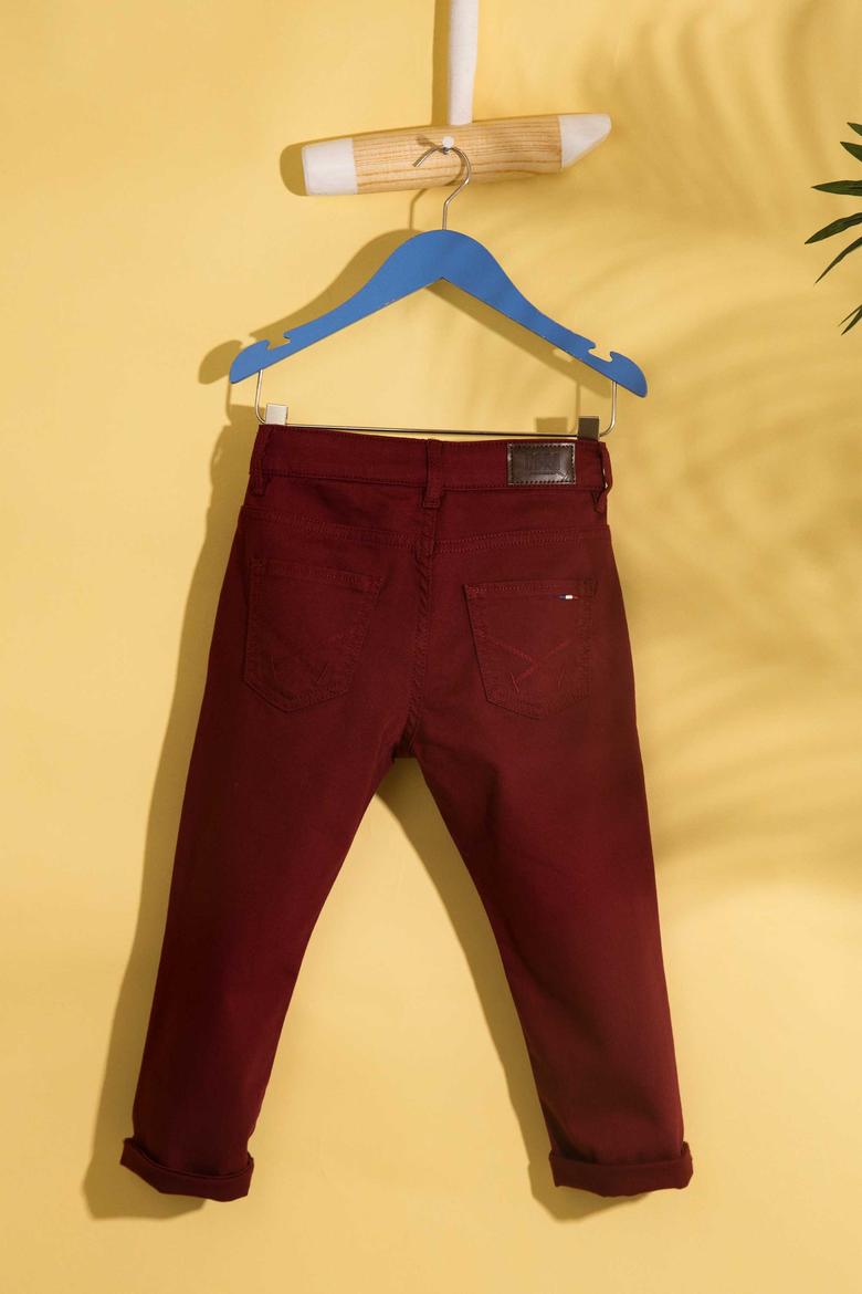 Erkek Çocuk Bordo Kanvas Pantolon - 50193620043