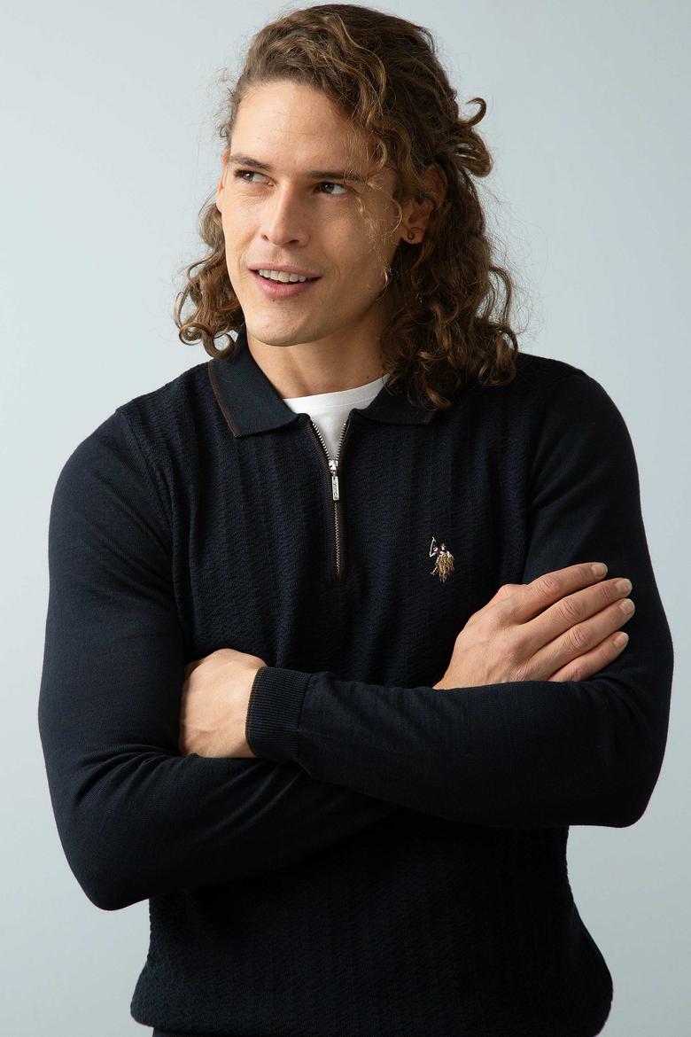 Erkek Lacivert Triko Kazak - 50194147007