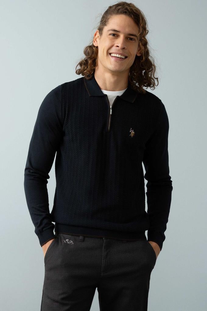 Erkek Lacivert Triko Kazak