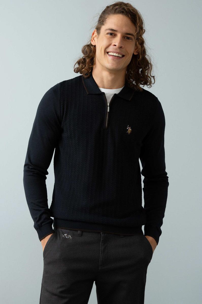 Erkek Lacivert Triko Kazak