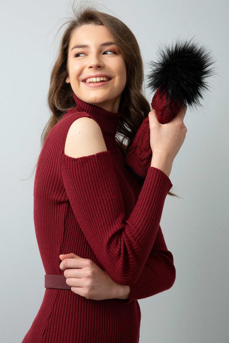 Kırmızı Triko Elbise - 50194323020