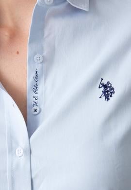 Kadın Açık Mavi Uzun Kollu Basic Gömlek - 50195068014