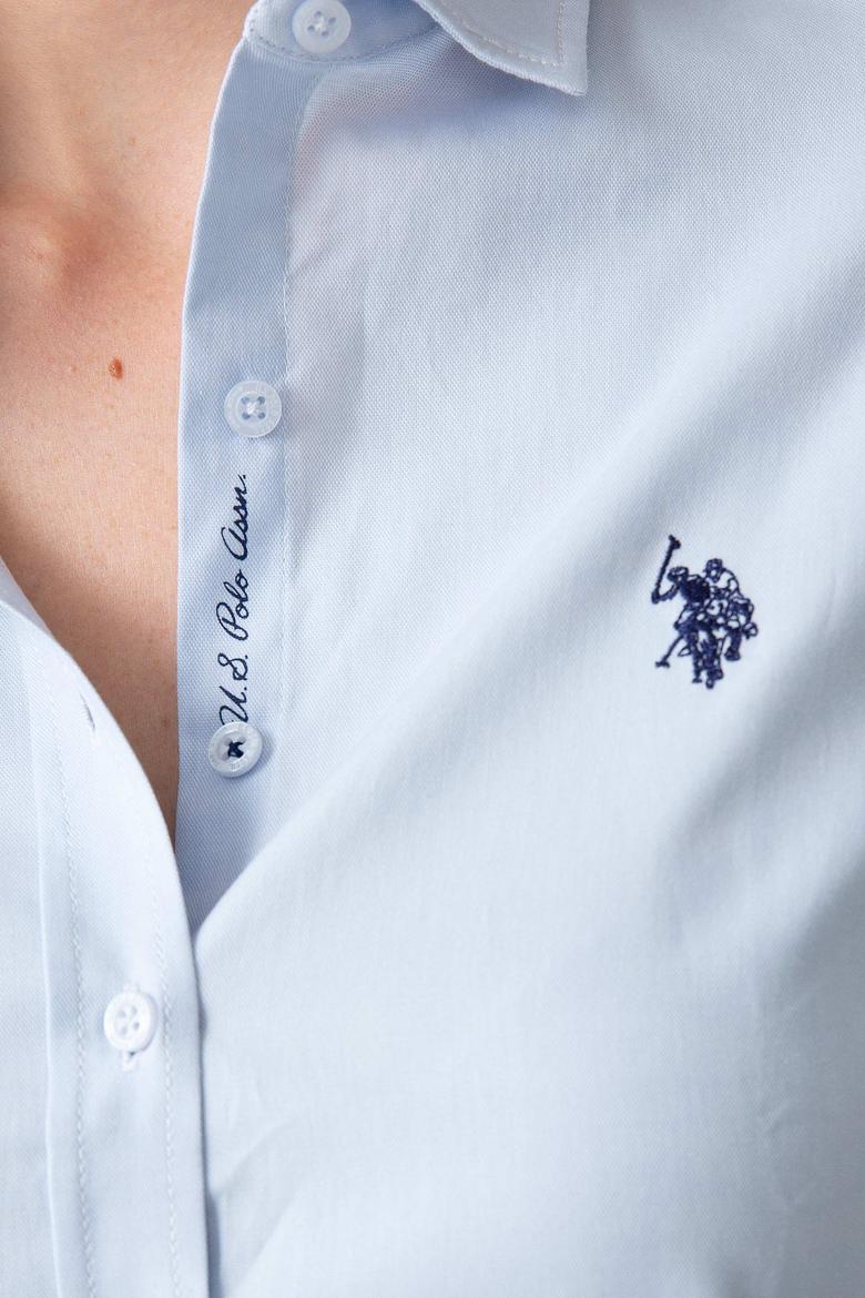 Kadın Açık Mavi Uzun Kollu Basic Gömlek - 50195068014