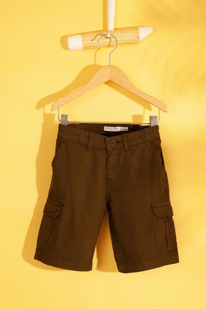 Erkek Çocuk Haki Dokuma Şort