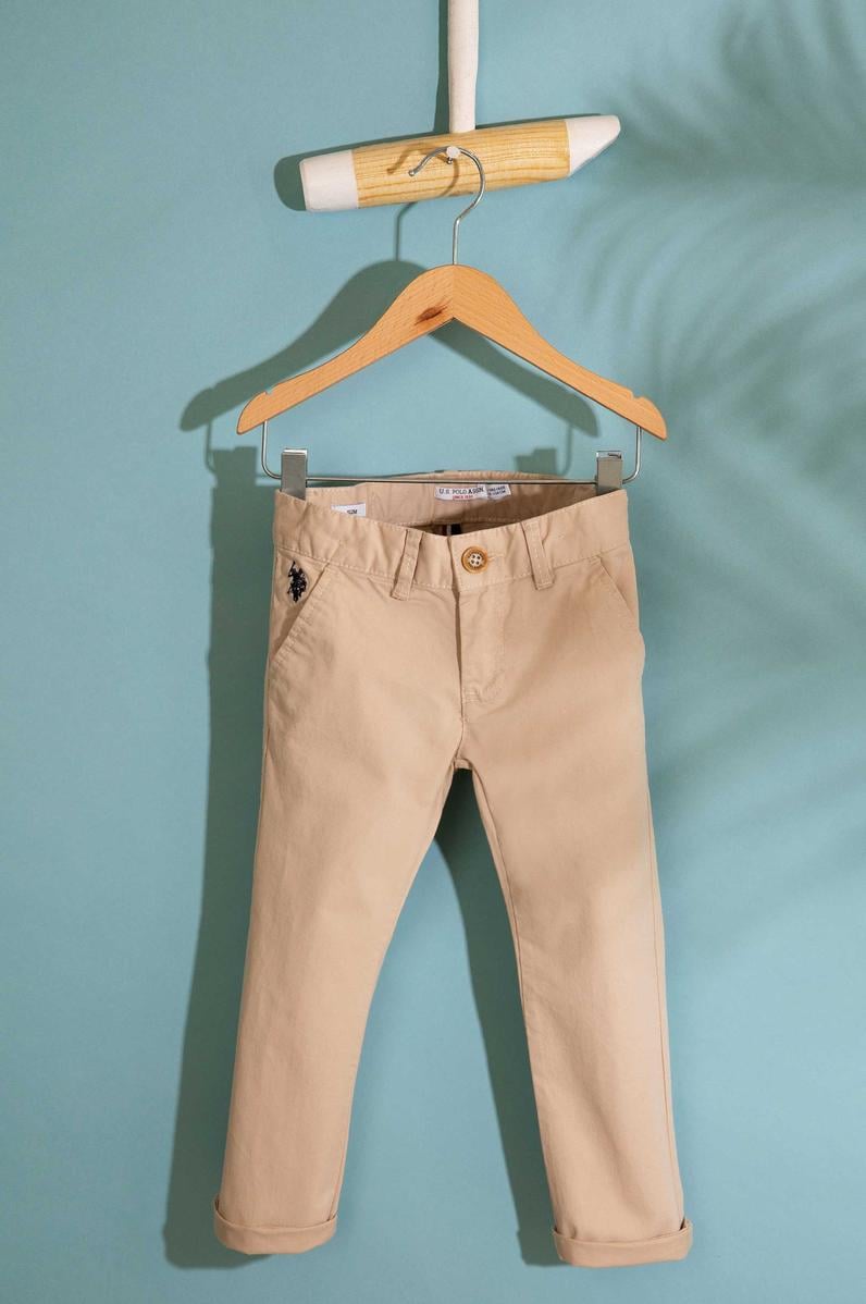 Erkek Çocuk Bej Kanvas Pantolon