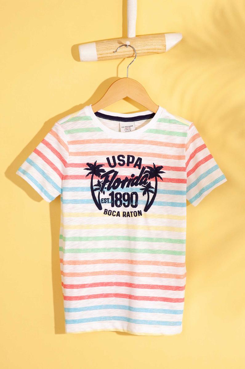 Çocuk Beyaz Bisiklet Yaka Tişört