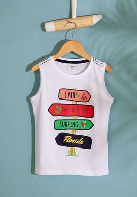 Çocuk Beyaz Bisiklet Yaka Tişört - 50199111070