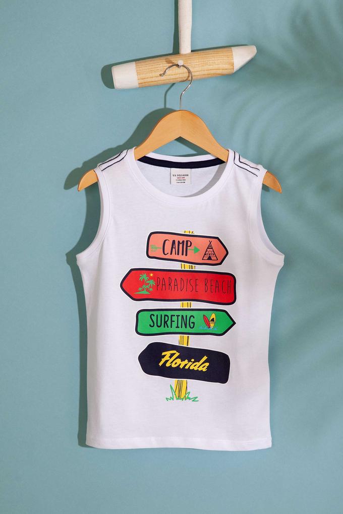 Çocuk Beyaz Bisiklet Yaka Tişört