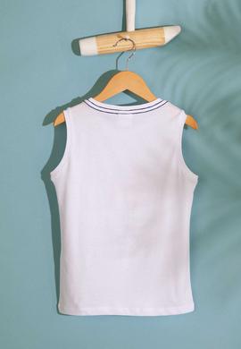 Çocuk Beyaz Bisiklet Yaka Tişört - 50199111070