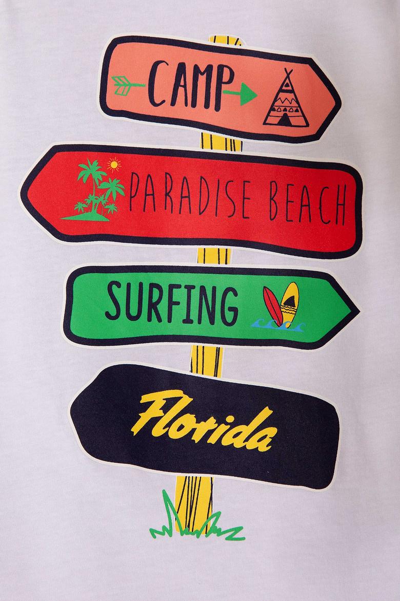 Çocuk Beyaz Bisiklet Yaka Tişört - 50199111070