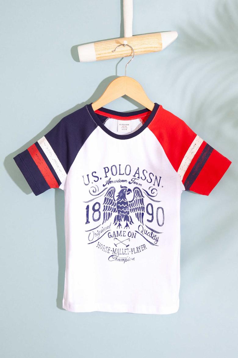 Çocuk Beyaz Bisiklet Yaka Tişört