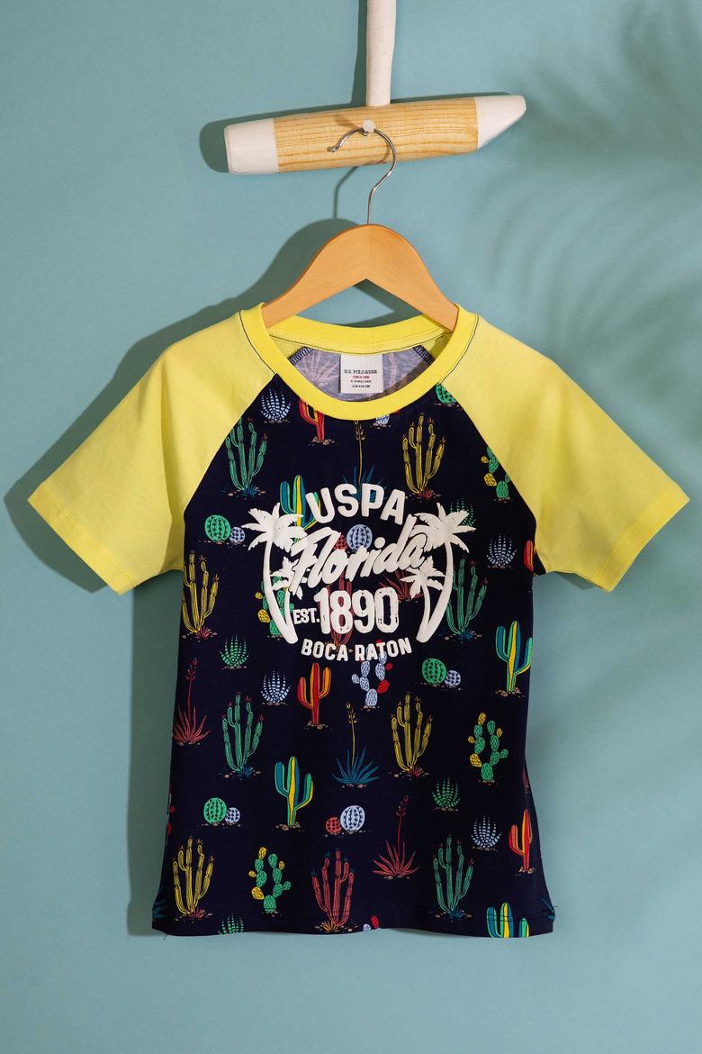 Çocuk Sarı Bisiklet Yaka Tişört