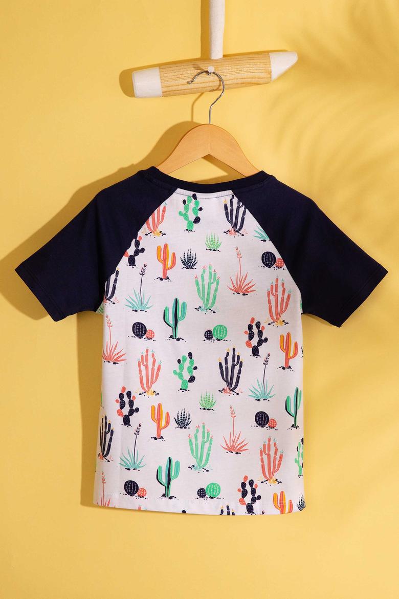 Çocuk Lacivert Bisiklet Yaka Tişört - 50199135056