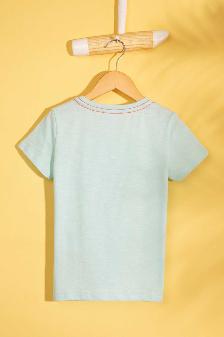 Çocuk Yeşil Bisiklet Yaka Tişört - 50199136056