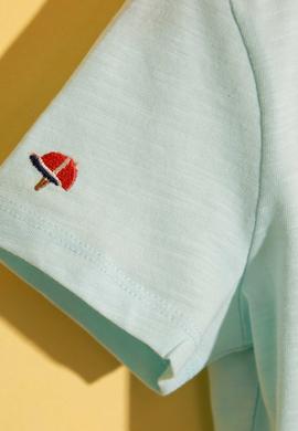 Çocuk Yeşil Bisiklet Yaka Tişört - 50199136056