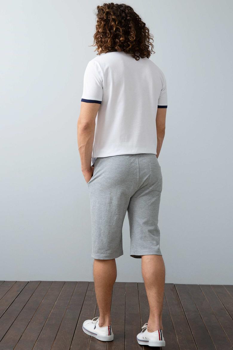 Erkek Gri Melanj  Örme Şort - 50199141011