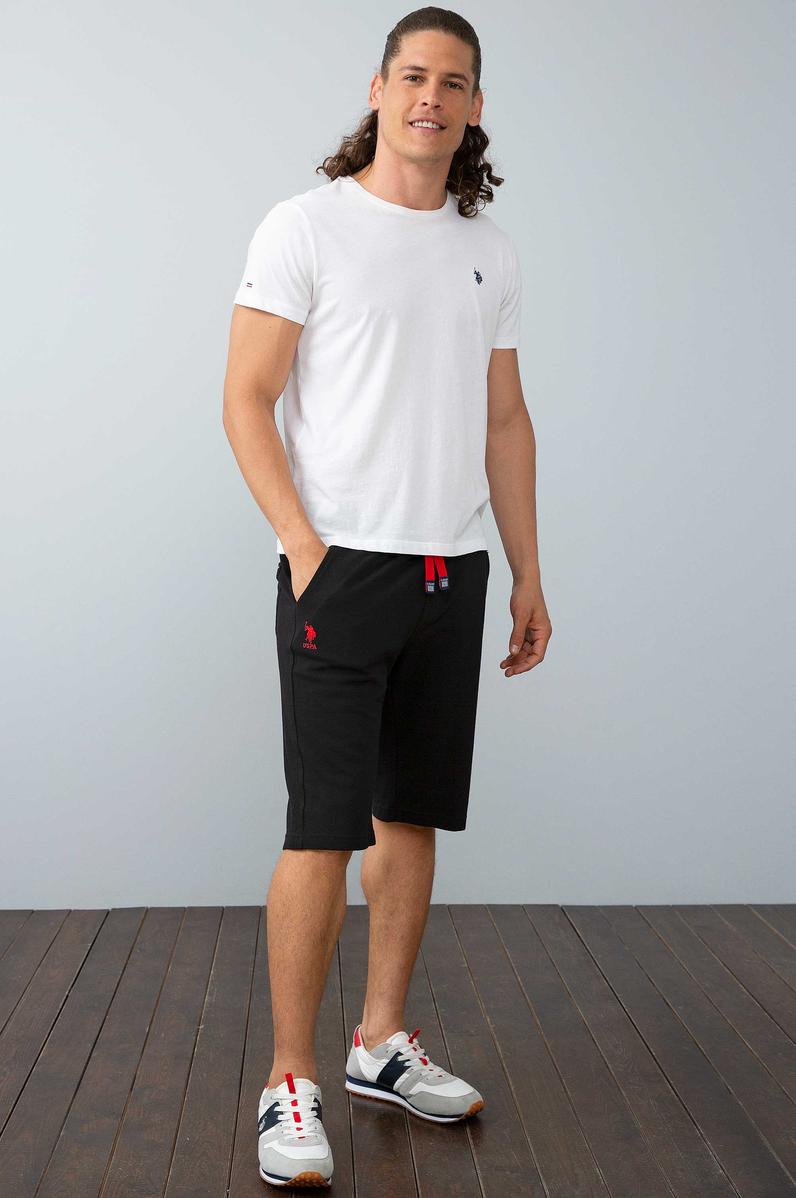 Erkek Siyah  Örme Şort