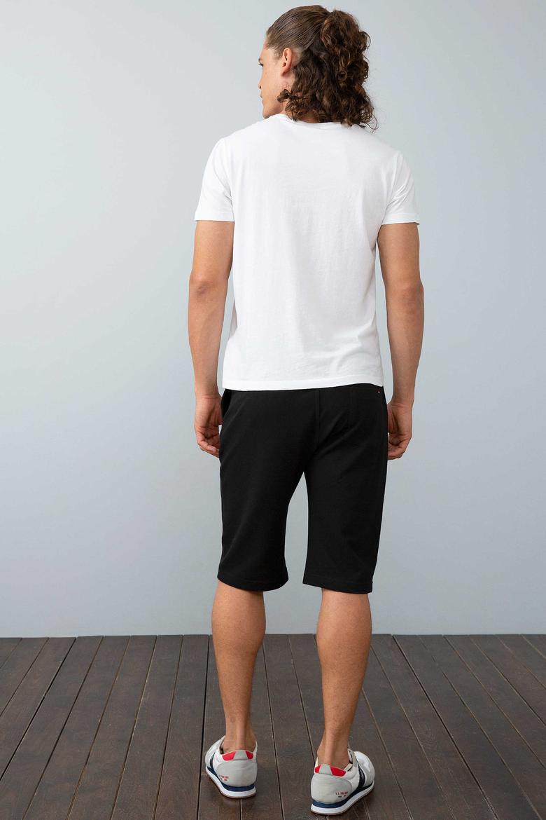 Erkek Siyah  Örme Şort - 50199141041