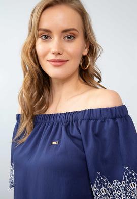 Kadın Lacivert Kısa Kollu Gömlek - 50199147002