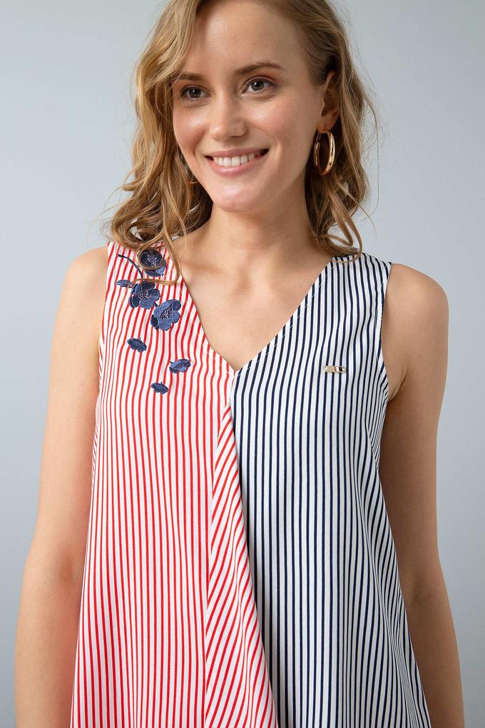 Kadın Lacivert Gömlek Kısakol