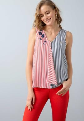 Kadın Lacivert Gömlek Kısakol - 50199148004