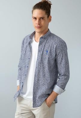 Erkek Saks Uzun Kollu Gömlek - 50199162014