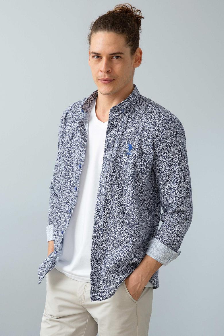 Erkek Saks Uzun Kollu Gömlek - 50199162014