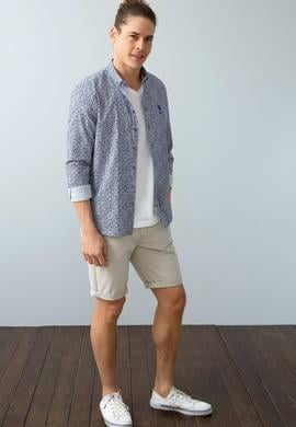 Erkek Saks Uzun Kollu Gömlek - 50199162014