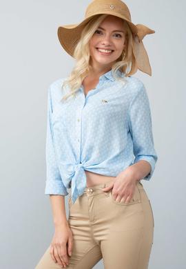 Kadın Mavi Gömlek Uzunkol - 50199215011