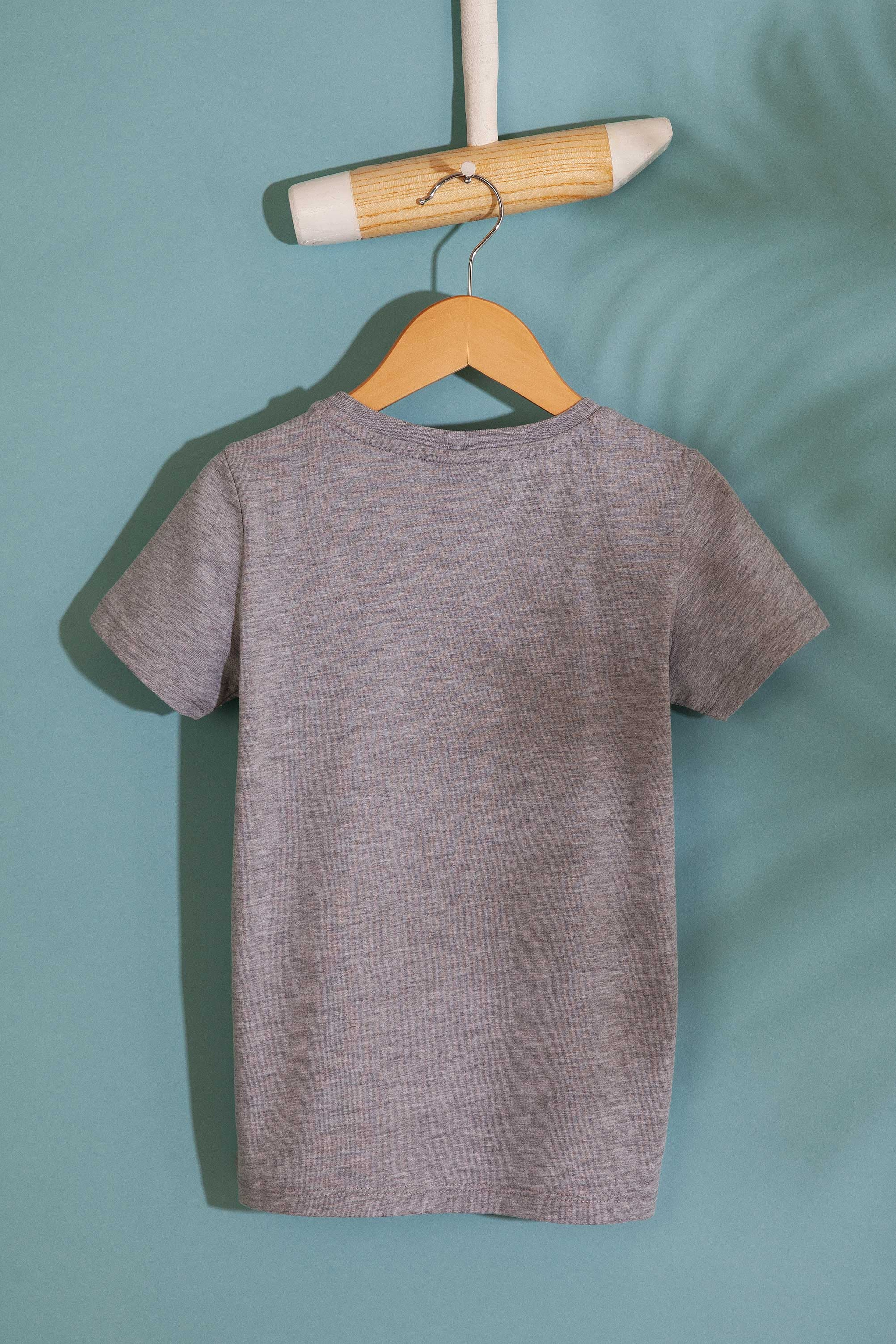 Erkek Çocuk Gri Bisiklet Yaka Tişört - Image 3