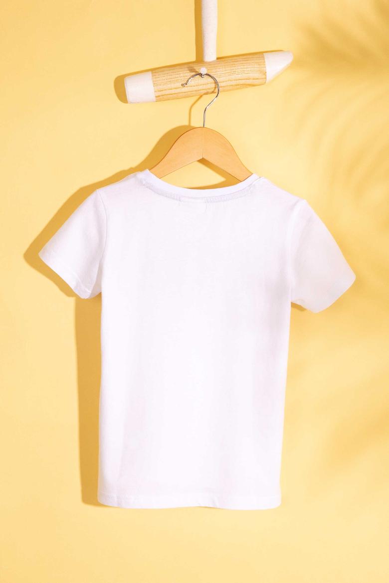 Erkek Çocuk Beyaz Bisiklet Yaka Tişört - 50199219025