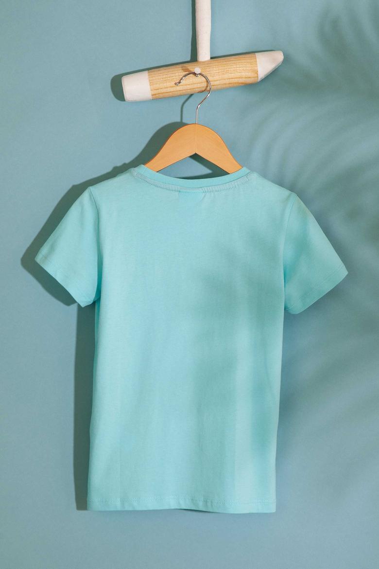 Erkek Çocuk Mavi Bisiklet Yaka Tişört - 50199219078