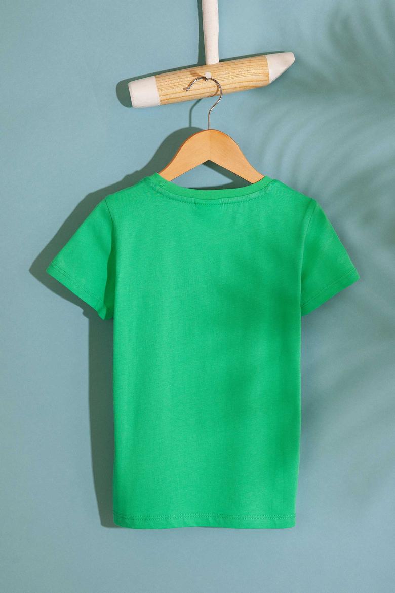 Erkek Çocuk Yeşil Bisiklet Yaka Tişört - 50199219101
