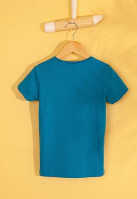 Çocuk Mavi Bisiklet Yaka Tişört - 50199221057