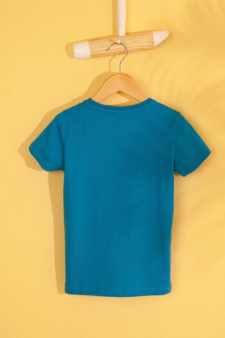 Çocuk Mavi Bisiklet Yaka Tişört - 50199221057