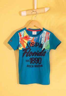 Çocuk Mavi Bisiklet Yaka Tişört - 50199221057