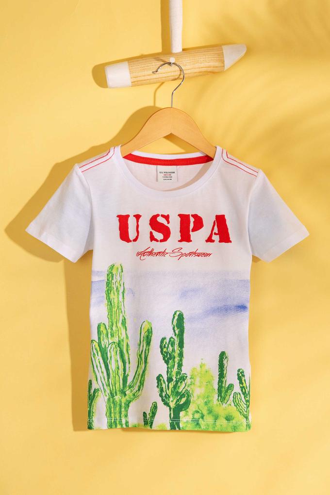 Çocuk Beyaz Bisiklet Yaka Tişört