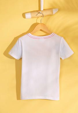 Çocuk Beyaz Bisiklet Yaka Tişört - 50199222045