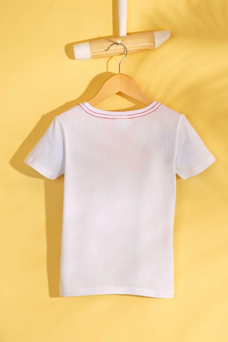 Çocuk Beyaz Bisiklet Yaka Tişört - 50199222045