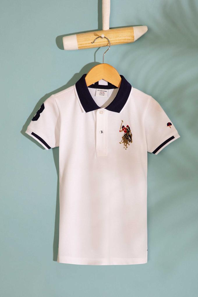 Erkek Çocuk Beyaz Polo Yaka Tişört