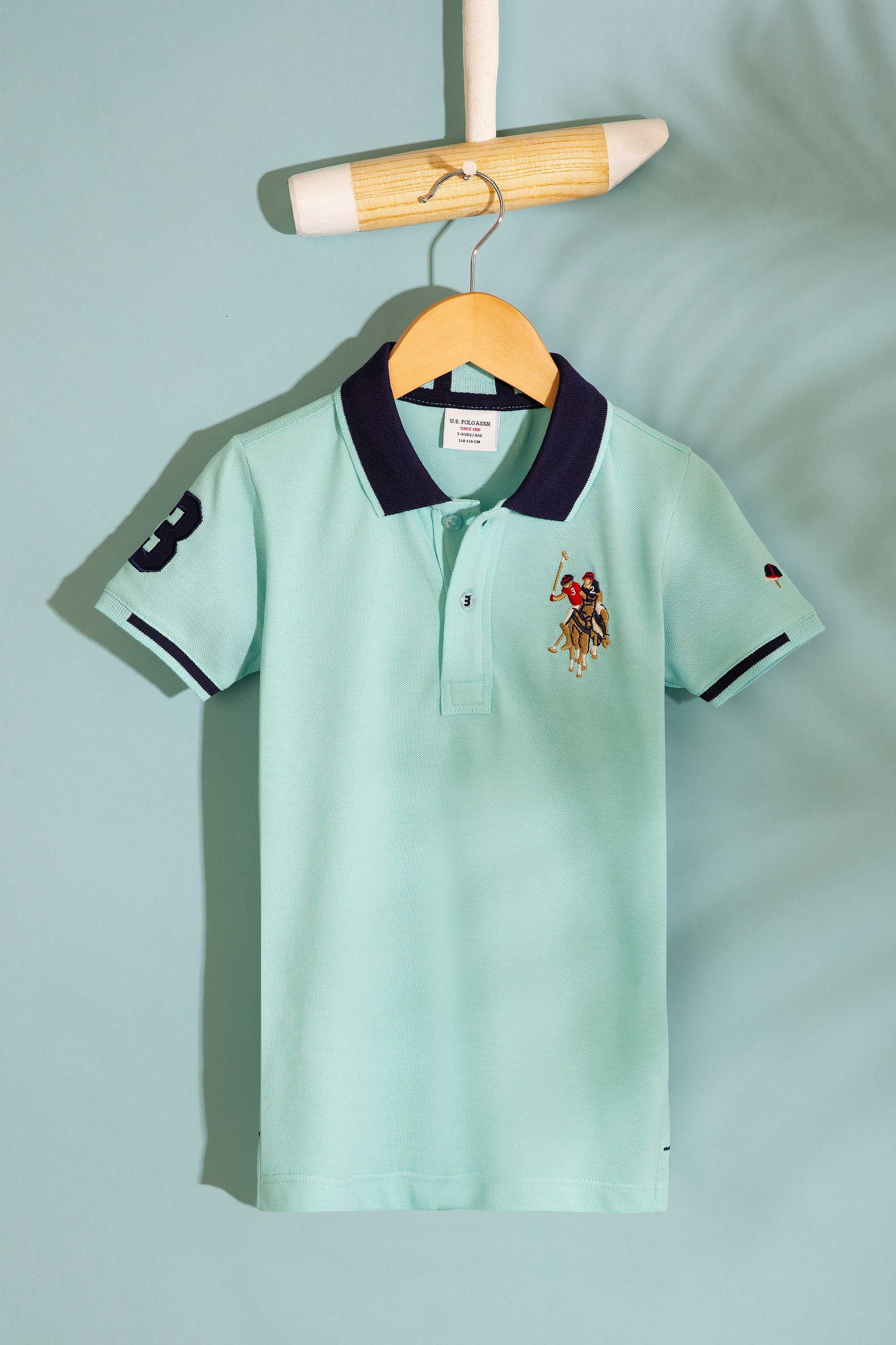 Erkek Çocuk Mavi Polo Yaka Tişört - Image 1