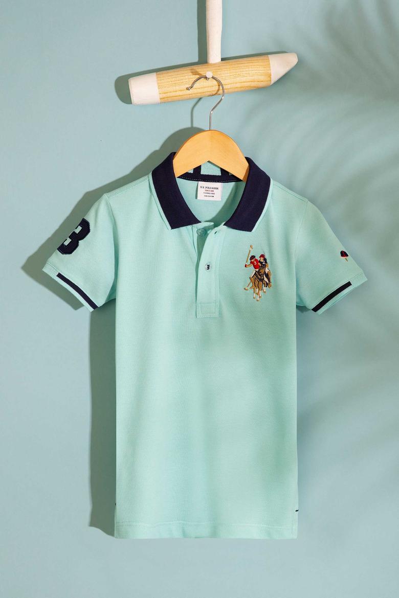 Erkek Çocuk Mavi Polo Yaka Tişört